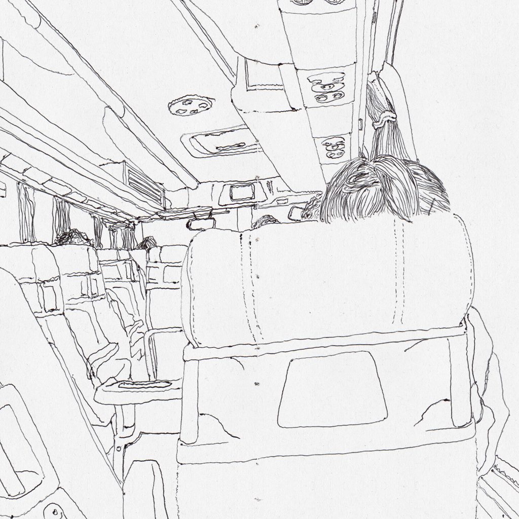 Viagem de autocarro Porto - SJM. Travel Sketchbook Férias 2019