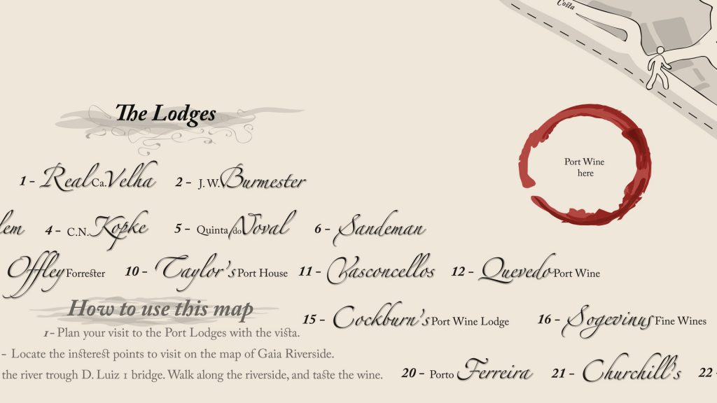 Mapa das Caves de Vinho do Porto Catavinos Port Lodge Map Detail 003